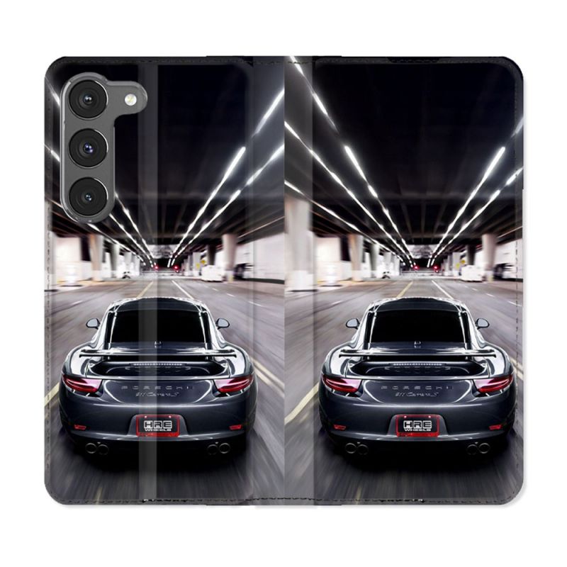 Housse Cuir Portefeuille Pour Samsung Galaxy A36 5G Porsche 911