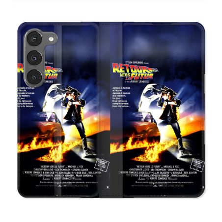 Housse Cuir Portefeuille Pour Samsung Galaxy A36 5G Retour Vers Le Futur Affiche