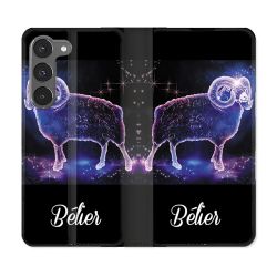 Housse Cuir Portefeuille Pour Samsung Galaxy A36 5G Signe Zodiaque 2 Bélier