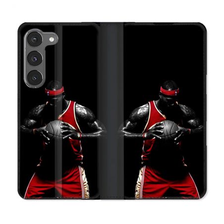 Housse Cuir Portefeuille Pour Samsung Galaxy A36 5G Sport Basketeur