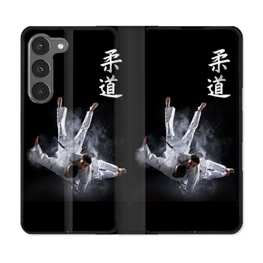 Housse Cuir Portefeuille Pour Samsung Galaxy A36 5G Sport Judo Noir