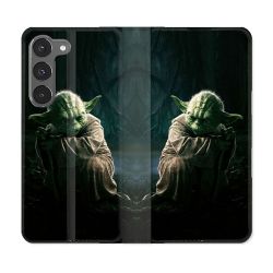 Housse Cuir Portefeuille Pour Samsung Galaxy A36 5G Star Wars - Yoda sombre