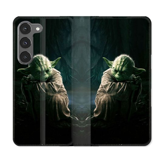 Housse Cuir Portefeuille Pour Samsung Galaxy A36 5G Star Wars - Yoda sombre