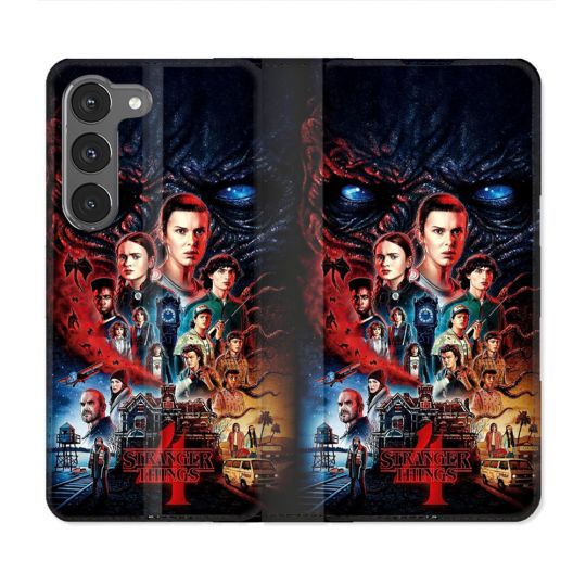 Housse Cuir Portefeuille Pour Samsung Galaxy A36 5G Stranger Things Affiche 4