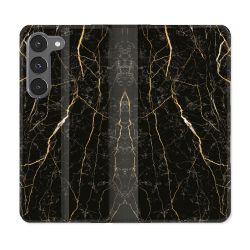 Housse Cuir Portefeuille Pour Samsung Galaxy A36 5G Texture Marbre Noir