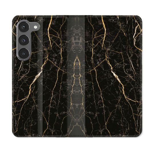 Housse Cuir Portefeuille Pour Samsung Galaxy A36 5G Texture Marbre Noir