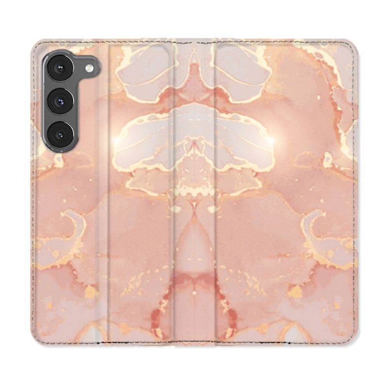 Housse Cuir Portefeuille Pour Samsung Galaxy A36 5G Texture Marbre Rose