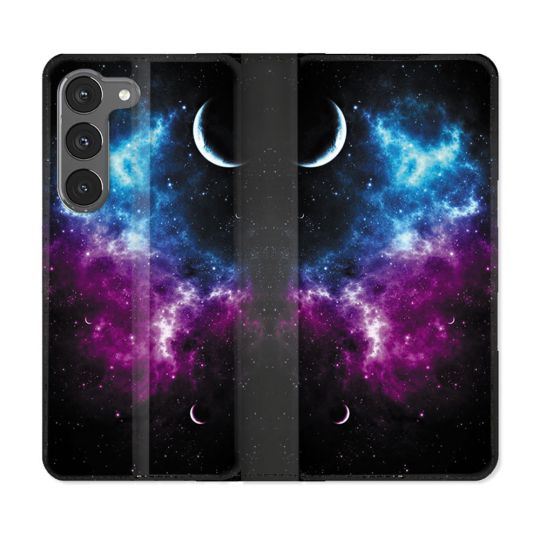 Housse Cuir Portefeuille Pour Samsung Galaxy A36 5G Univers Bleu Violet