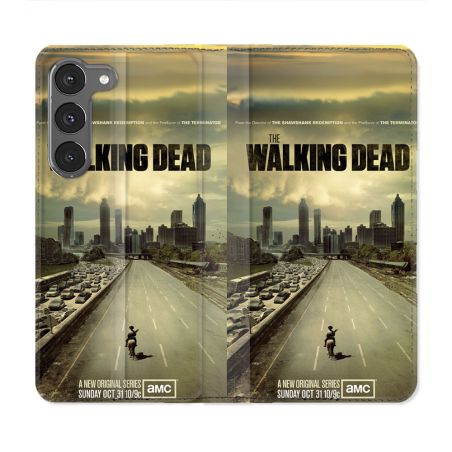 Housse Cuir Portefeuille Pour Samsung Galaxy A36 5G Walking Dead