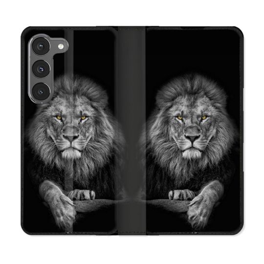 Housse Cuir Portefeuille Pour Samsung Galaxy A56 5G Animal Lion Majestueux