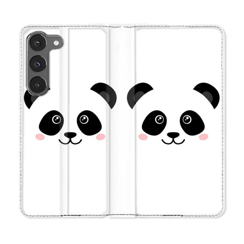 Housse Cuir Portefeuille Pour Samsung Galaxy A56 5G Animal Panda Blanc
