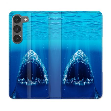 Housse Cuir Portefeuille Pour Samsung Galaxy A56 5G Animal Requin Dent