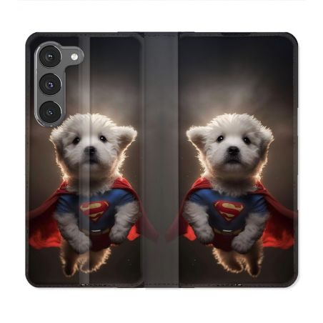 Housse Cuir Portefeuille Pour Samsung Galaxy A56 5G Animal Super Chien