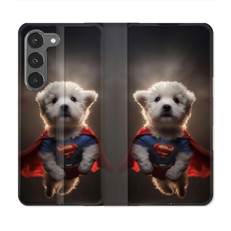 Housse Cuir Portefeuille Pour Samsung Galaxy A56 5G Animal Super Chien