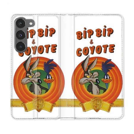 Housse Cuir Portefeuille Pour Samsung Galaxy A56 5G Bip Bip Coyote