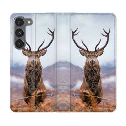 Housse Cuir Portefeuille Pour Samsung Galaxy A56 5G Chasse Chevreuil Montagne