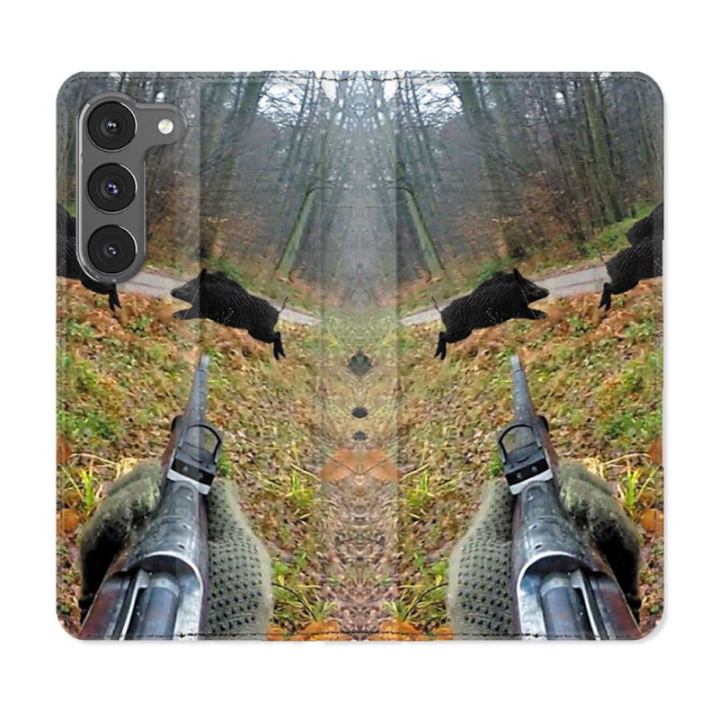 Housse Cuir Portefeuille Pour Samsung Galaxy A56 5G Chasse Vision Tir