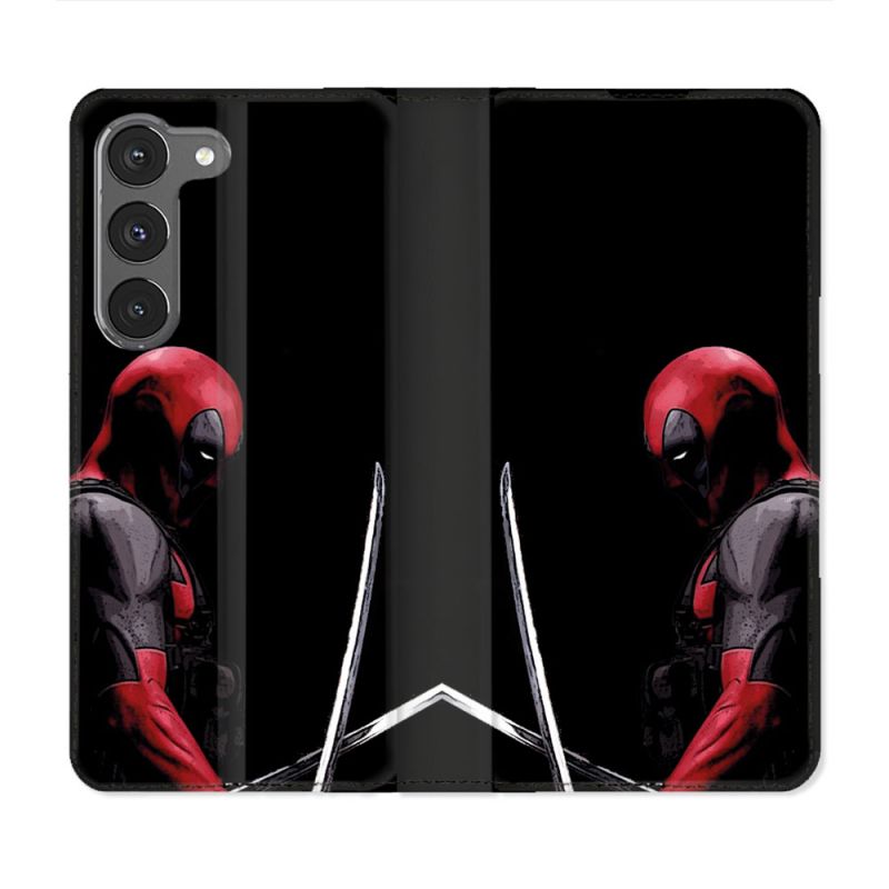 Housse Cuir Portefeuille Pour Samsung Galaxy A56 5G Deadpool Epee