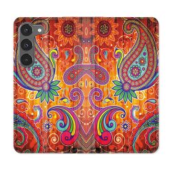 Housse Cuir Portefeuille Pour Samsung Galaxy A56 5G Fleur Psychedelic