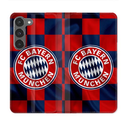 Housse Cuir Portefeuille Pour Samsung Galaxy A56 5G Foot Bayern Munich Carreaux