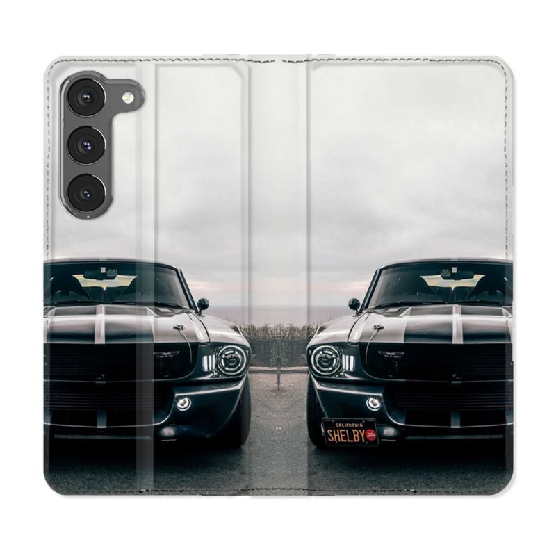 Housse Cuir Portefeuille Pour Samsung Galaxy A56 5G Ford Mustang GT500 Vintage