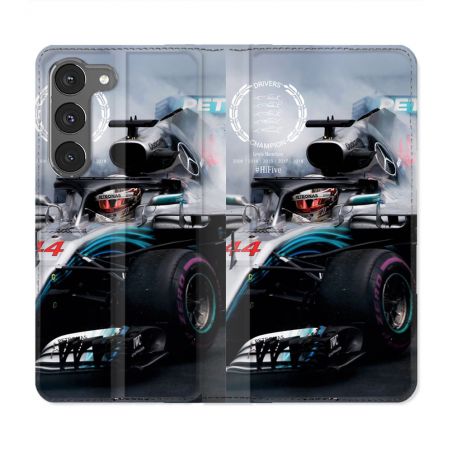 Housse Cuir Portefeuille Pour Samsung Galaxy A56 5G Formule 1 F1 Mercedes Petronas