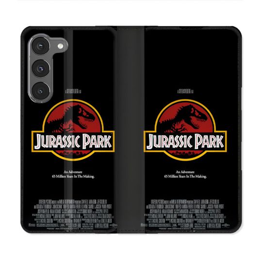 Housse Cuir Portefeuille Pour Samsung Galaxy A56 5G Jurassic Park Affiche