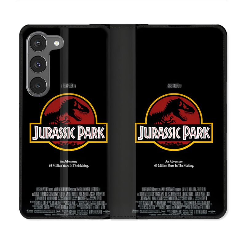 Housse Cuir Portefeuille Pour Samsung Galaxy A56 5G Jurassic Park Affiche