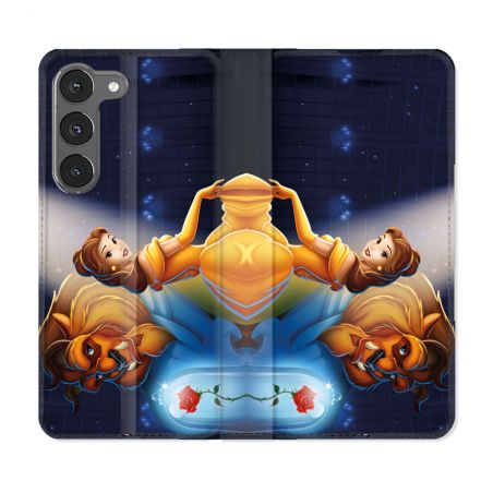Housse Cuir Portefeuille Pour Samsung Galaxy A56 5G La Belle et La Bête