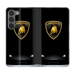Housse Cuir Portefeuille Pour Samsung Galaxy A56 5G Lamborghini Noir