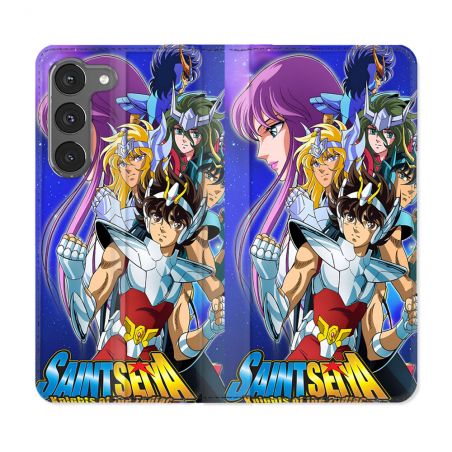 Housse Cuir Portefeuille Pour Samsung Galaxy A56 5G Les Chevaliers Du Zodiaque