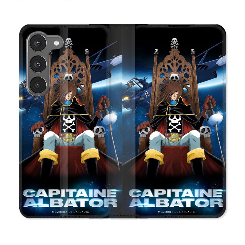 Housse Cuir Portefeuille Pour Samsung Galaxy A56 5G Manga Capitaine Albator