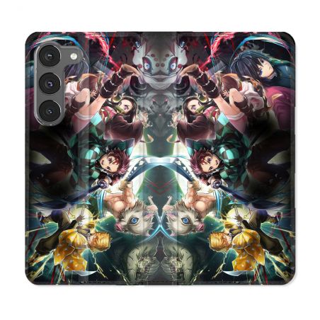 Housse Cuir Portefeuille Pour Samsung Galaxy A56 5G Manga Demon Slayer Groupe
