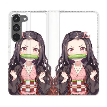 Housse Cuir Portefeuille Pour Samsung Galaxy A56 5G Manga Demon Slayer Nezuko