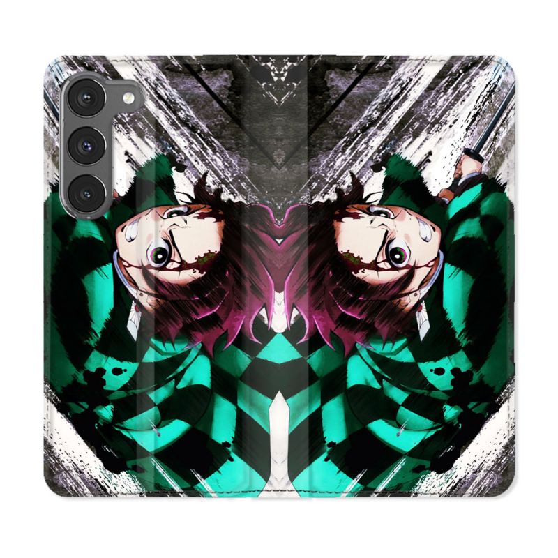 Housse Cuir Portefeuille Pour Samsung Galaxy A56 5G Manga Demon Slayer Tanjiro
