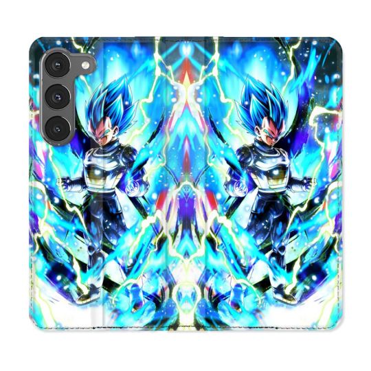 Housse Cuir Portefeuille Pour Samsung Galaxy A56 5G Manga Dragon Ball Vegeta Bleu
