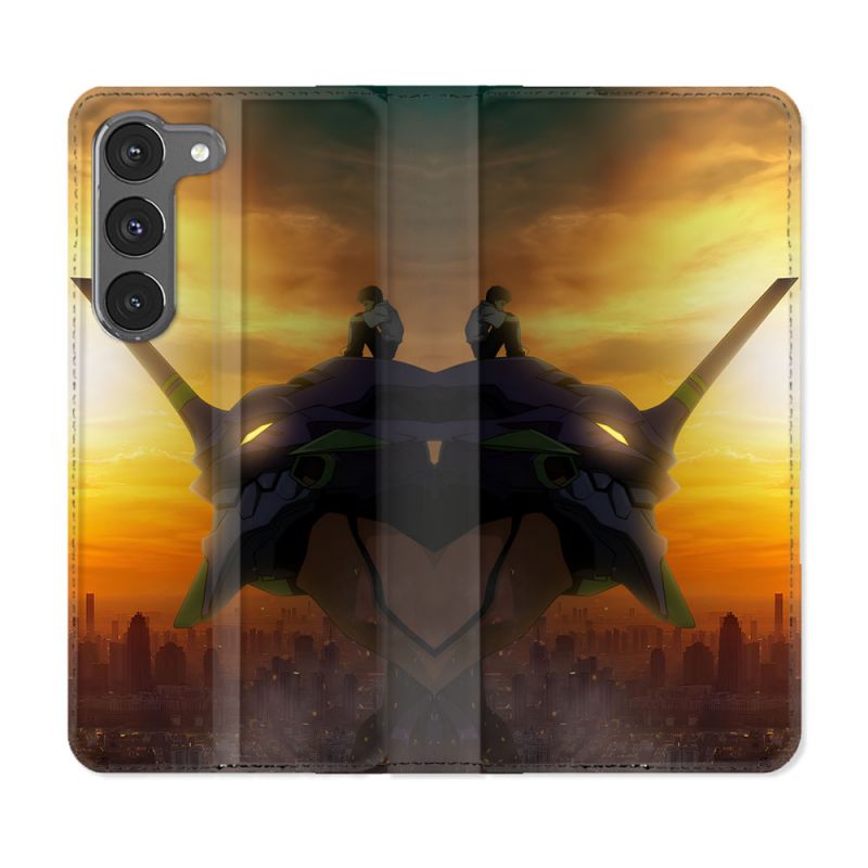 Housse Cuir Portefeuille Pour Samsung Galaxy A56 5G Manga Evangelion