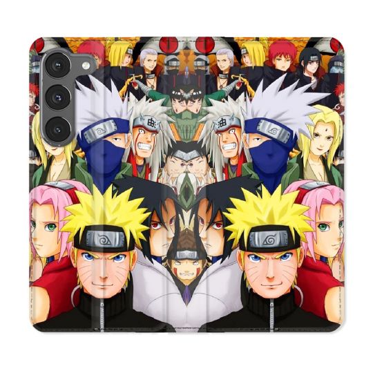 Housse Cuir Portefeuille Pour Samsung Galaxy A56 5G Manga Naruto Team