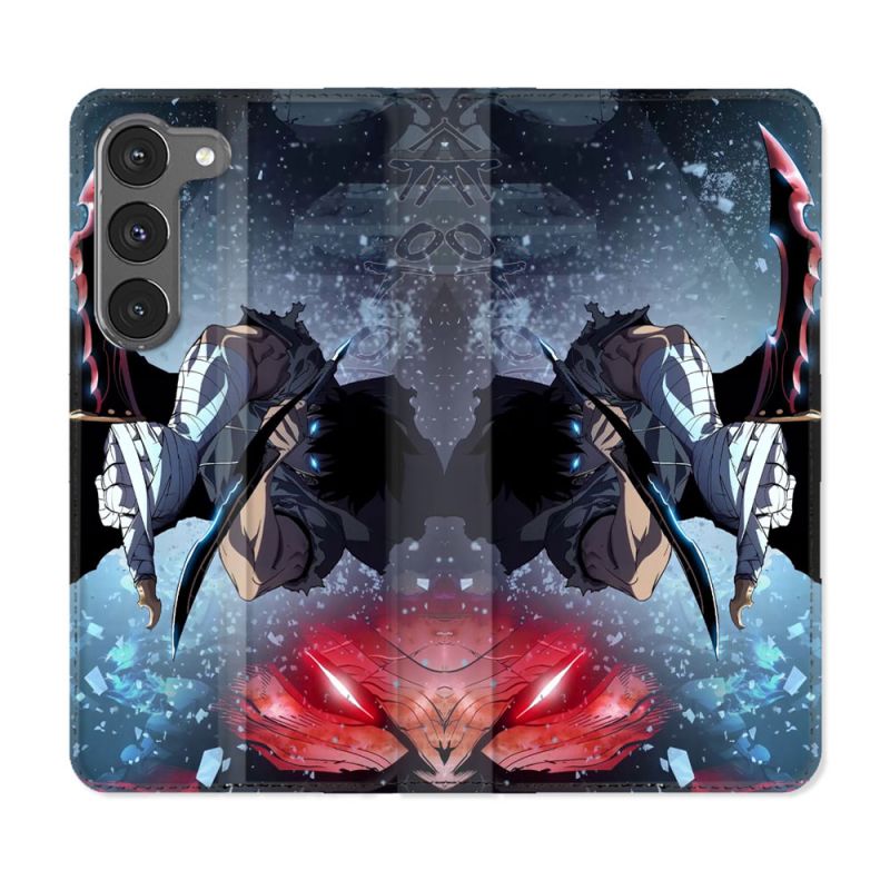 Housse Cuir Portefeuille Pour Samsung Galaxy A56 5G Manga Solo Leveling Sung Epee