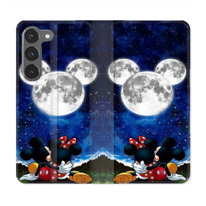 Housse Cuir Portefeuille Pour Samsung Galaxy A56 5G Mickey Minnie