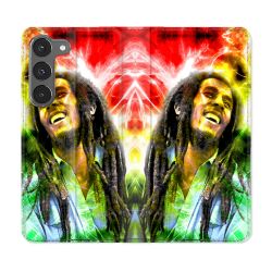 Housse Cuir Portefeuille Pour Samsung Galaxy A56 5G Musique Bob Marley Color