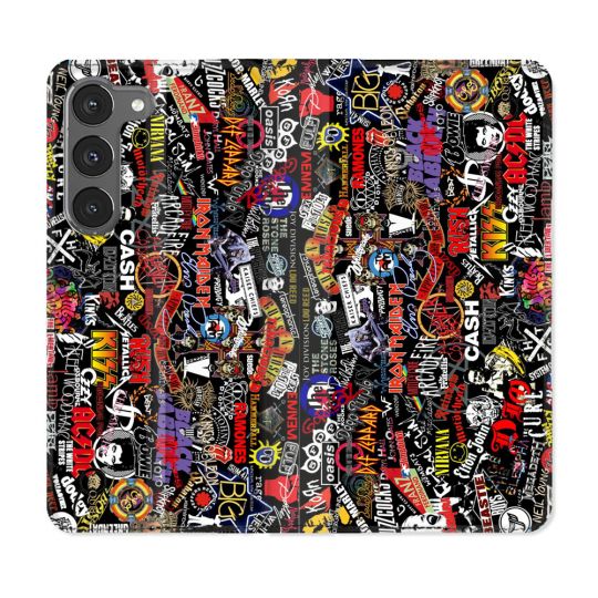 Housse Cuir Portefeuille Pour Samsung Galaxy A56 5G Musique Rock Groupe