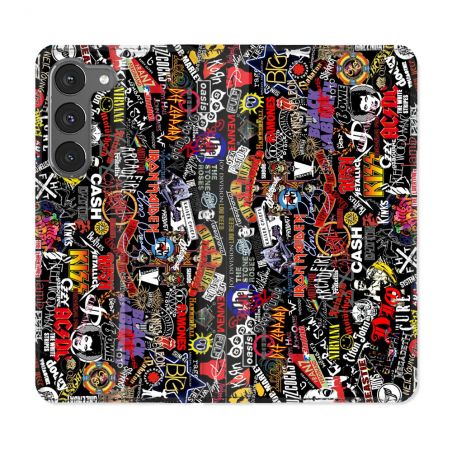 Housse Cuir Portefeuille Pour Samsung Galaxy A56 5G Musique Rock Groupe