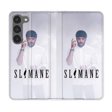 Housse Cuir Portefeuille Pour Samsung Galaxy A56 5G Musique Slimane Blanc