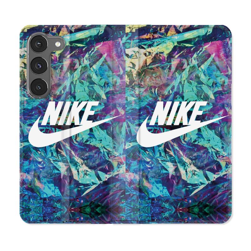 Housse Cuir Portefeuille Pour Samsung Galaxy A56 5G Nike Turquoise