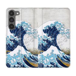 Housse Cuir Portefeuille Pour Samsung Galaxy A56 5G Peinture La Grande Vague