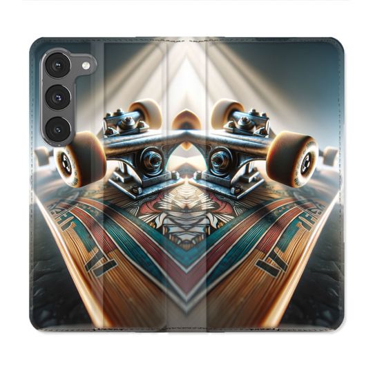 Housse Cuir Portefeuille Pour Samsung Galaxy A56 5G Planche Skate