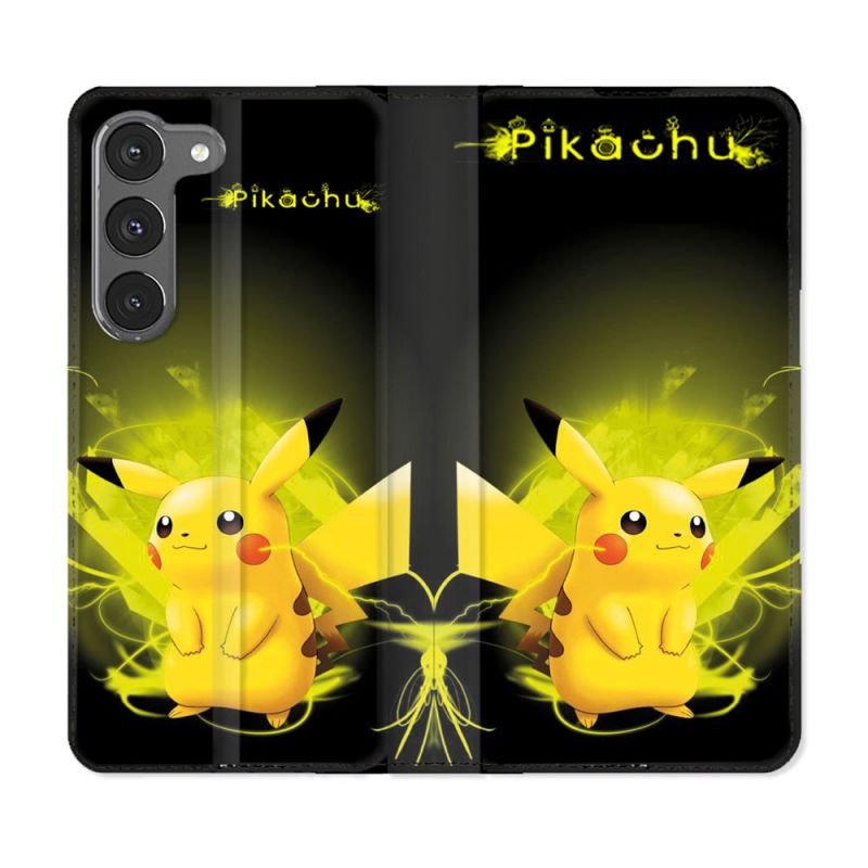 Housse Cuir Portefeuille Pour Samsung Galaxy A56 5G Pokemon Pikachu Eclair
