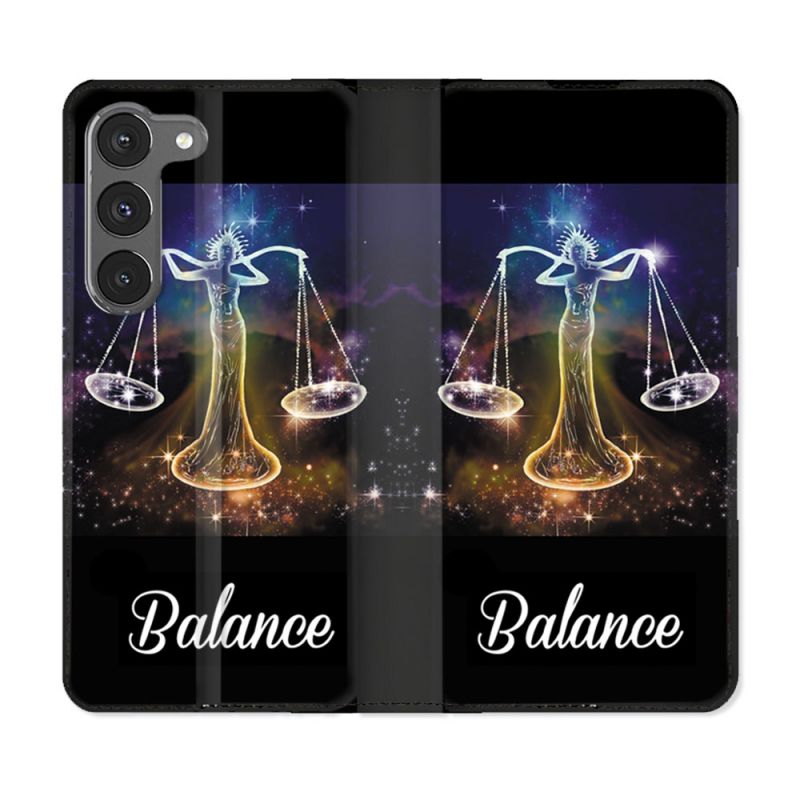 Housse Cuir Portefeuille Pour Samsung Galaxy A56 5G Signe Zodiaque 2 Balance