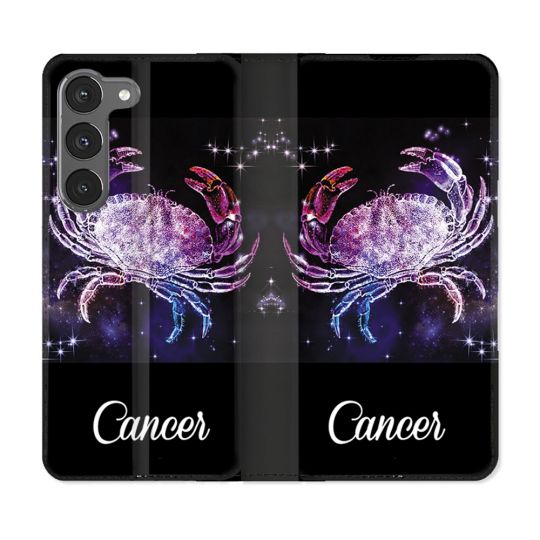 Housse Cuir Portefeuille Pour Samsung Galaxy A56 5G Signe Zodiaque 2 Cancer